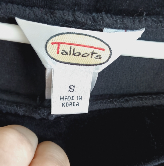 Talbots Black Velour Track Pants Y2k Soft Comfy Lounge wear Sweatpants EUC Cute - Picture 5 of 8